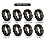 font options for inside engraving on gunmetal & black fox rings