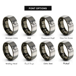 font options for inside engraving on gunmetal & gray fox rings