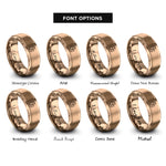 font options for inside engraving on rose gold fox nuzzle rings