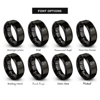 font options for inside engraving on black fox pair silhouette rings