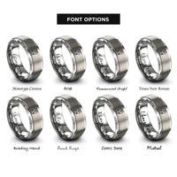 font options for inside engraving on silver fox pair silhouette rings