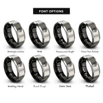 font options for inside engraving on black & grey fox track rings