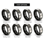 font options for inside engraving on black & grey fox track rings