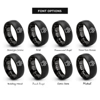 font options for inside engraving on black fox track rings