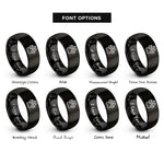 font options for inside engraving on black fox track rings