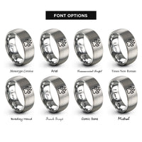 font options for inside engraving on silver fox track rings