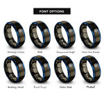 font options for inside engraving on gunmetal & blue fpga chip rings
