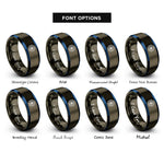 font options for inside engraving on gunmetal & blue fpga chip rings