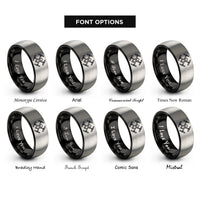font options for inside engraving on black & grey fpv drone rings