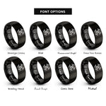 font options for inside engraving on black fpv drone rings
