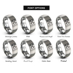font options for inside engraving on gray fpv drone rings