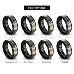 font options for inside engraving on black & grey fpv goggles rings