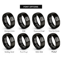 font options for inside engraving on black fpv goggles rings