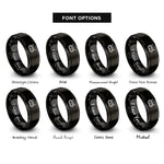font options for inside engraving on black fpv goggles rings