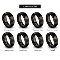 font options for inside engraving on black fpv goggles rings