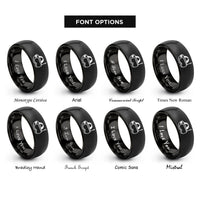 font options for inside engraving on black fpv goggles rings
