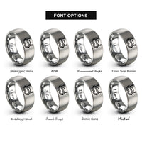 font options for inside engraving on gray fpv goggles rings