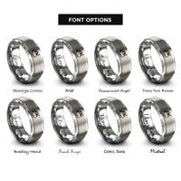 font options for inside engraving on silver fpv goggles rings