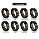 font options for inside engraving on gunmetal & black fpv goggles rings