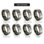 font options for inside engraving on gunmetal & gray fpv goggles rings