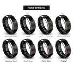 font options for inside engraving on black & grey france rings