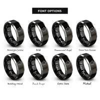 font options for inside engraving on black & grey france rings