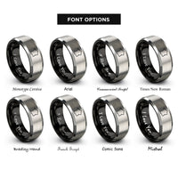 font options for inside engraving on black & silver france rings