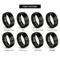 font options for inside engraving on black france rings