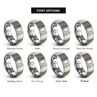 font options for inside engraving on silver france rings