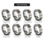 font options for inside engraving on grey france rings