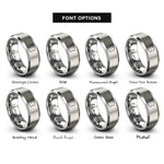 font options for inside engraving on grey france rings