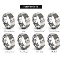 font options for inside engraving on silver france rings