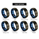 font options for inside engraving on gunmetal & blue france rings