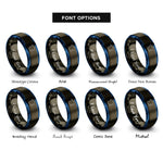 font options for inside engraving on gunmetal & blue france rings