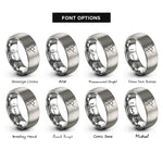 font options for inside engraving on gray free body diagram rings