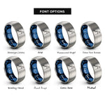 font options for inside engraving on blue & grey freediver line rings