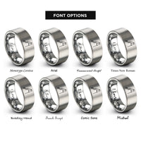 font options for inside engraving on grey freediver line rings