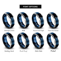 font options for inside engraving on blue & gray freediver monofin rings