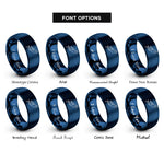 font options for inside engraving on blue freediver monofin rings