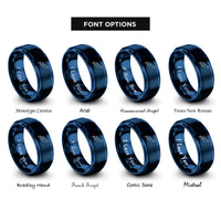 font options for inside engraving on blue freediver monofin rings