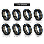 font options for inside engraving on gunmetal & blue freediver monofin rings