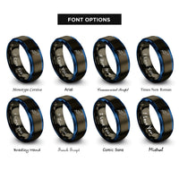 font options for inside engraving on gunmetal & blue freediver monofin rings