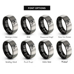 font options for inside engraving on black & silver freestyle bmx tailwhip rings