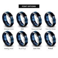 font options for inside engraving on blue & silver freestyle bmx tailwhip rings
