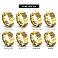 font options for inside engraving on gold french bulldog halo rings
