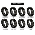 font options for inside engraving on black french curve rings