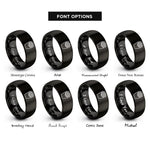 font options for inside engraving on black french fries rings