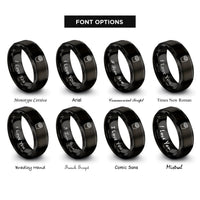 font options for inside engraving on black french fries rings