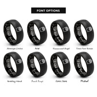 font options for inside engraving on black french fry carton rings