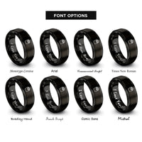 font options for inside engraving on black french fry carton rings